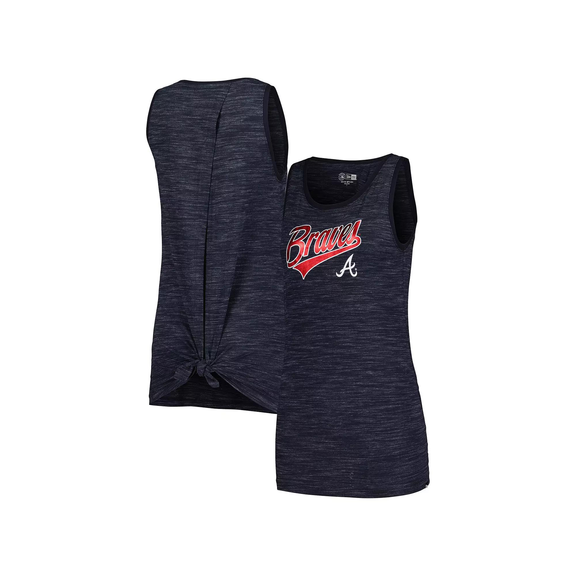 Women's New Era Navy Atlanta Braves Space-Dye Active Tank Top,  Product Image
