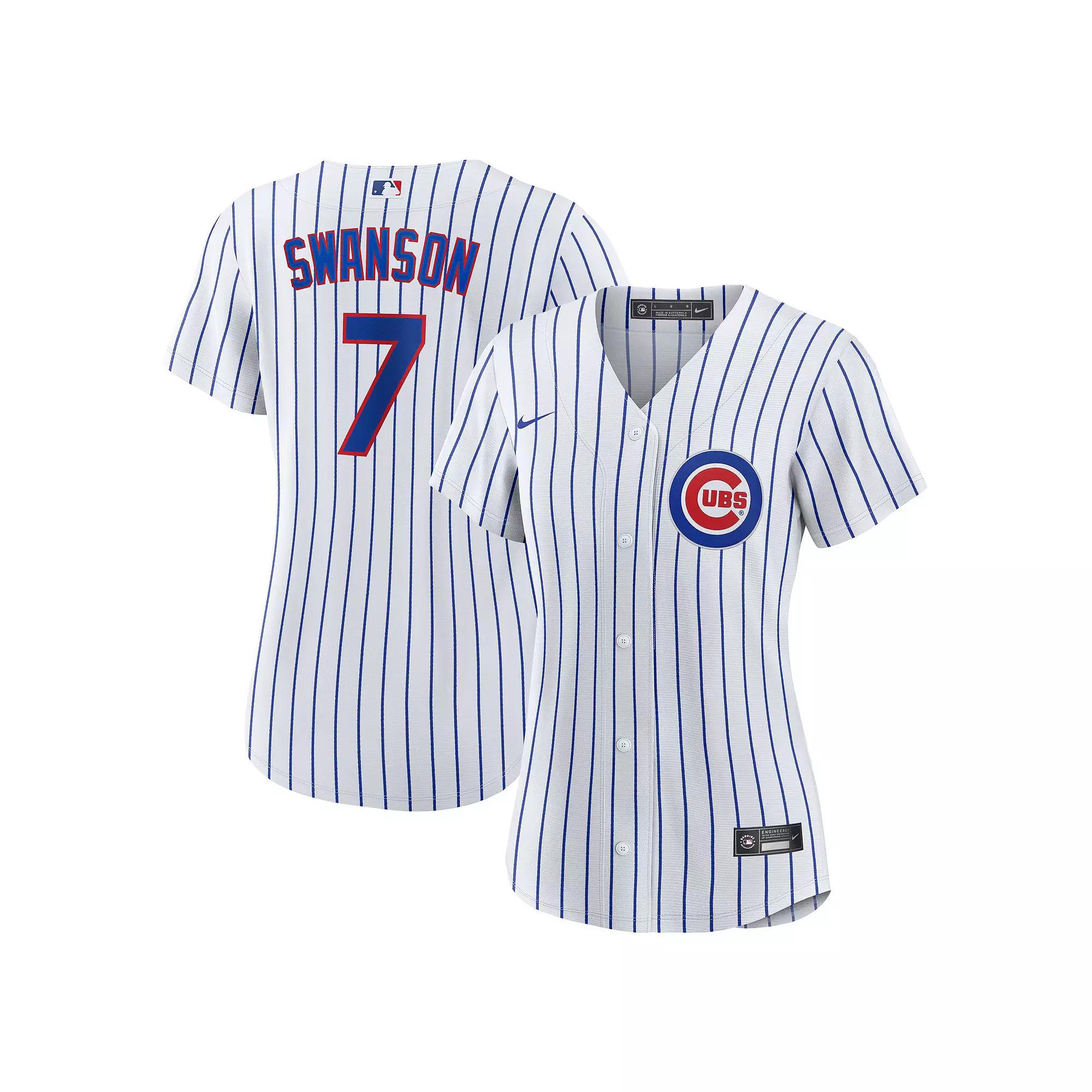 Women's Nike Dansby Swanson White/Royal Chicago Cubs Home Replica Player Jersey,  Product Image