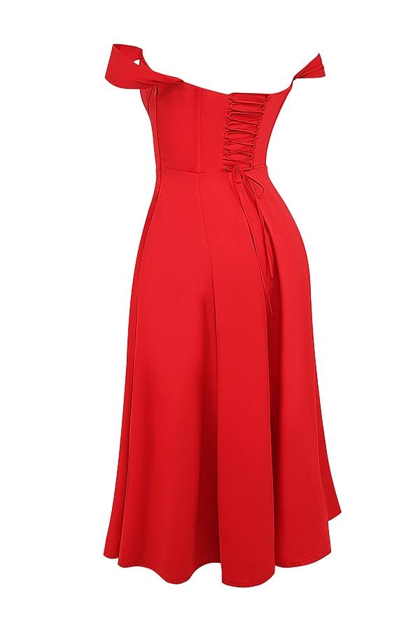 Saira  scarlet midi sundress Product Image