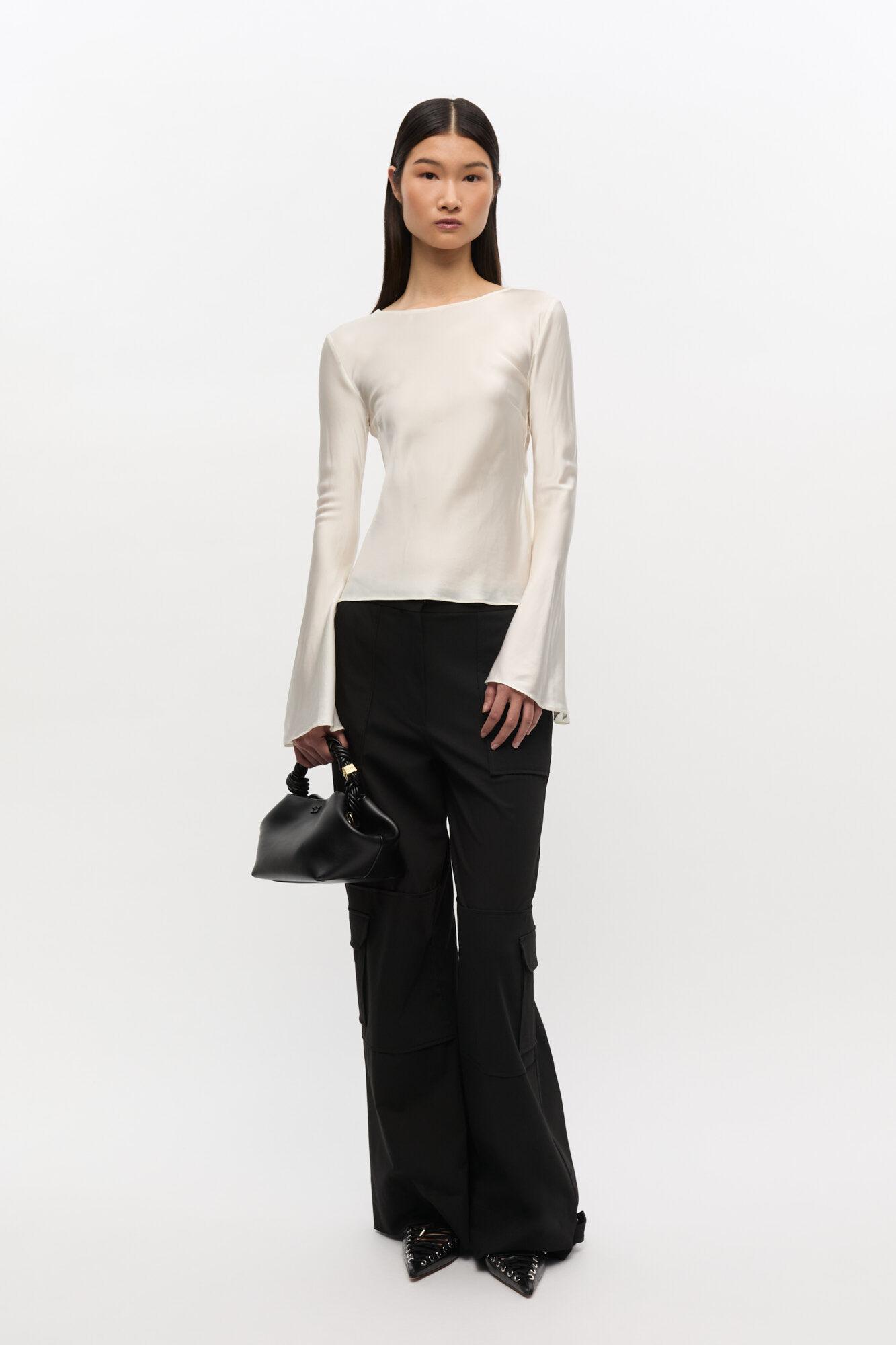 Ivory Satin Blouse Product Image