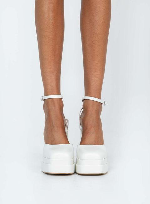 Alto Platform Heels Matte White Product Image