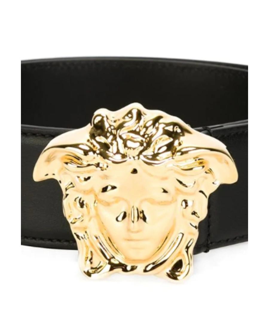 VERSACE La Medusa Leather Belt Man Belt Black Size 39.5 Calfskin Product Image