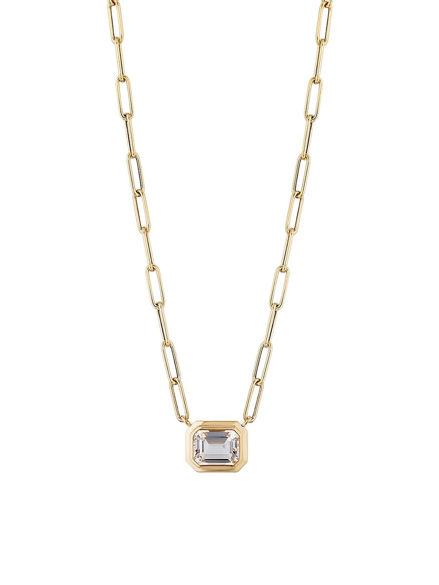 Womens Manhattan 18K Yellow Gold & Rock Crystal Pendant Necklace Product Image