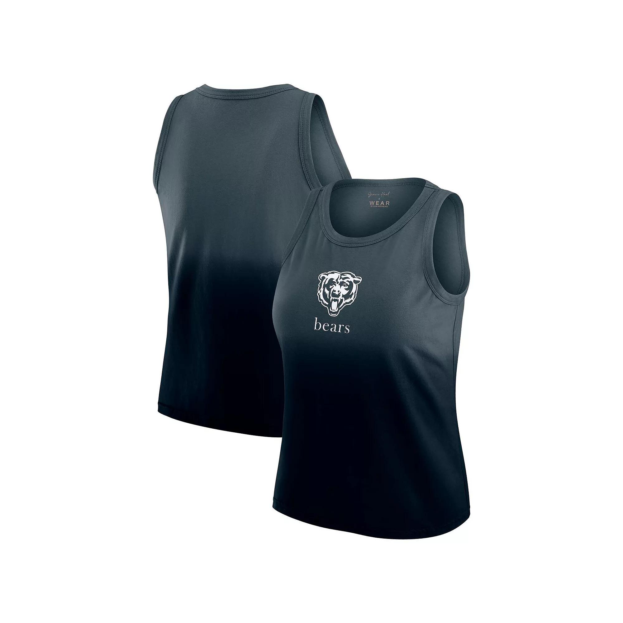 Women's WEAR by Erin Andrews x Gracie Hunt Navy Chicago Bears Ombre Tank Top,  Product Image