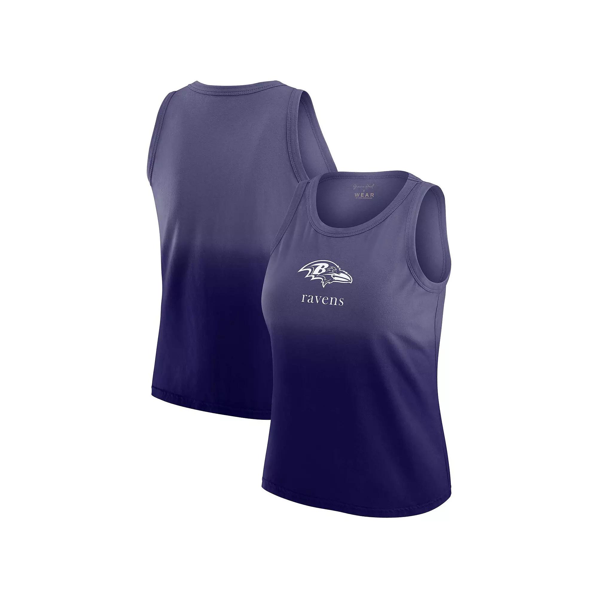 Women's WEAR by Erin Andrews x Gracie Hunt Navy Chicago Bears Ombre Tank Top,  Product Image