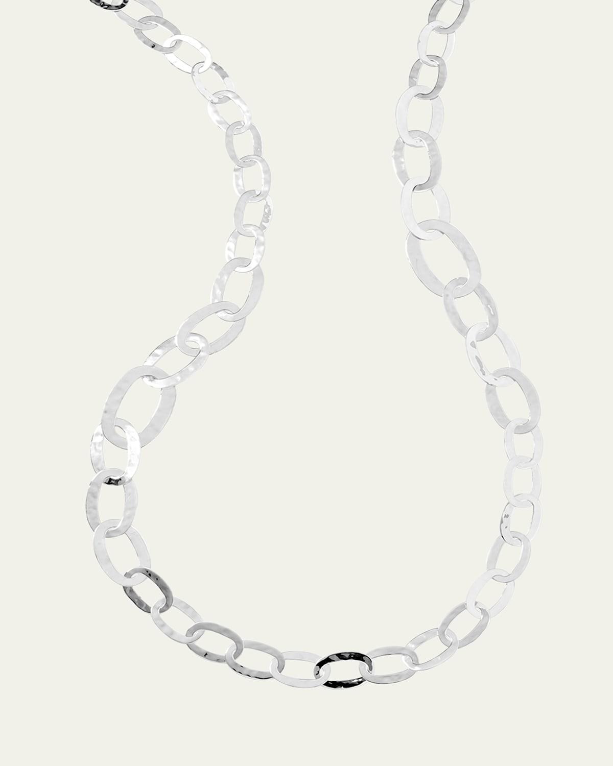 Roma Links Long Chain Necklace in Sterling Silver Product Image