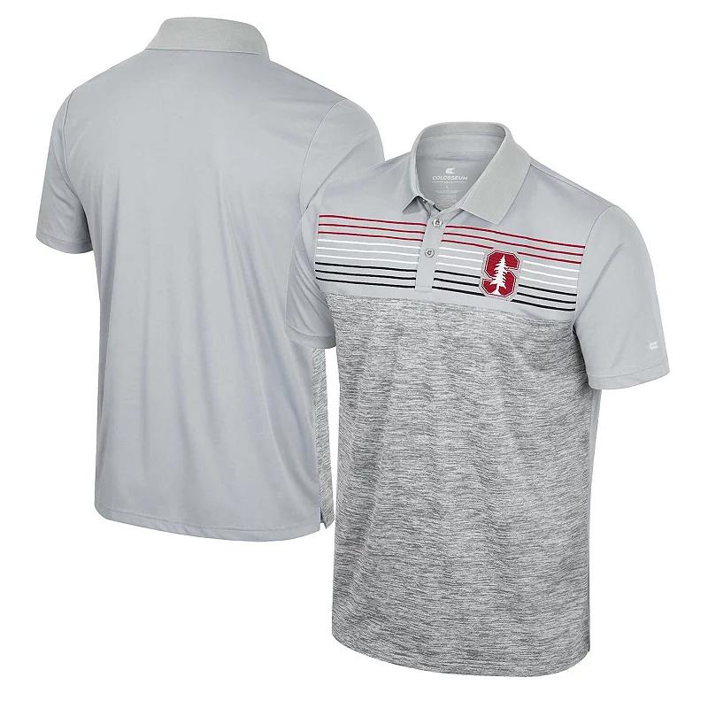 Men's Colosseum Gray Stanford Cardinal Cybernetic Polo, Size: Large, Grey Product Image
