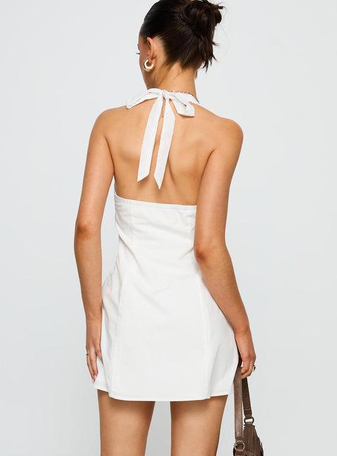 Journey On Halter Mini Dress White Product Image
