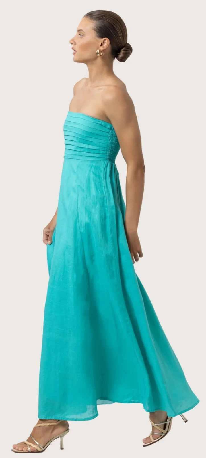 Lusana Talia Linen Maxi Dress Product Image