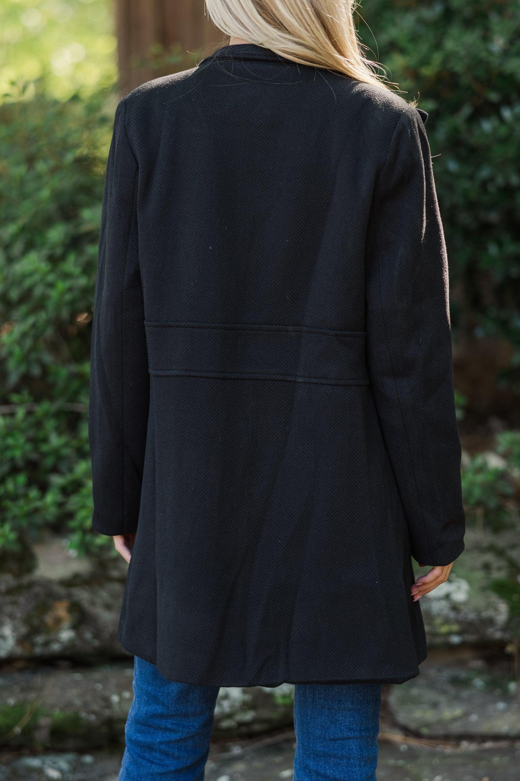 Do What You Love Charcoal Herringbone Coat Female Product Image