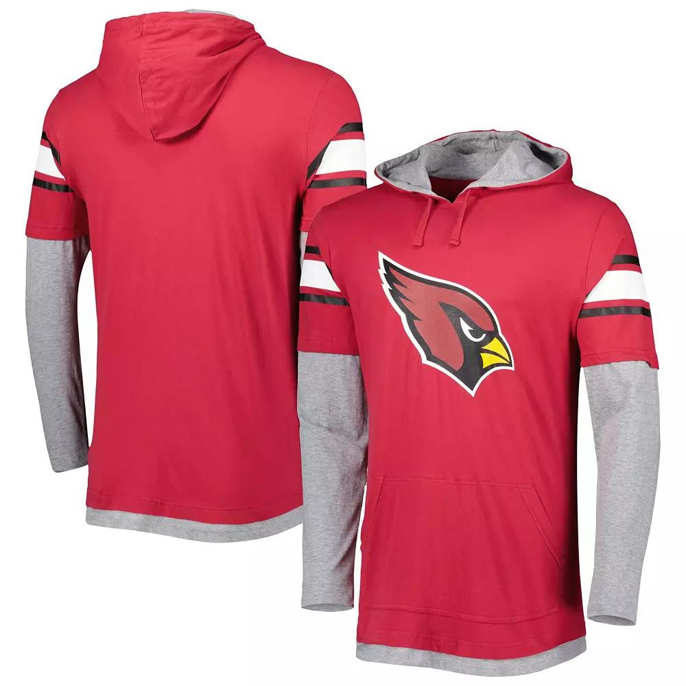 Men's New Era Cardinal Arizona Cardinals Long Sleeve Hoodie T-Shirt,  Product Image