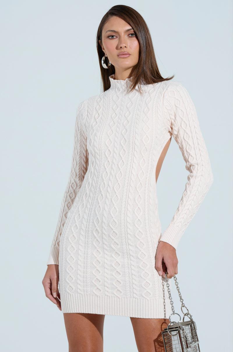 FASHIONABLY LATE CABLEKNIT MINI DRESS Product Image