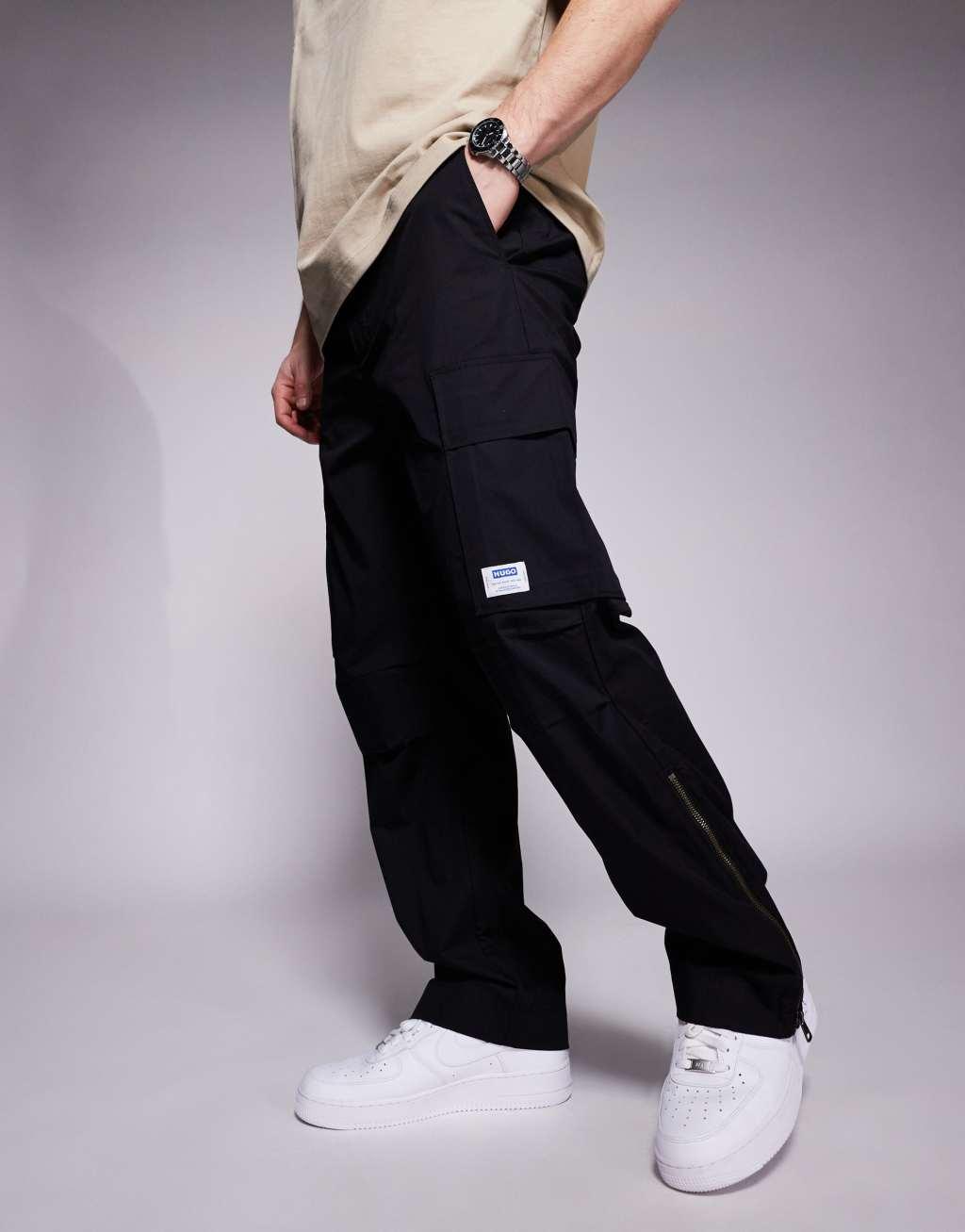 HUGO Blue Glarc cargo pants in black Product Image
