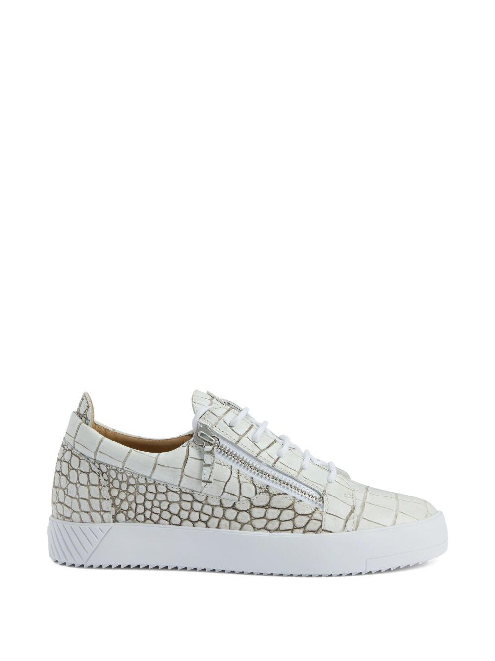Frankie crocodile-effect zip sneakers Product Image