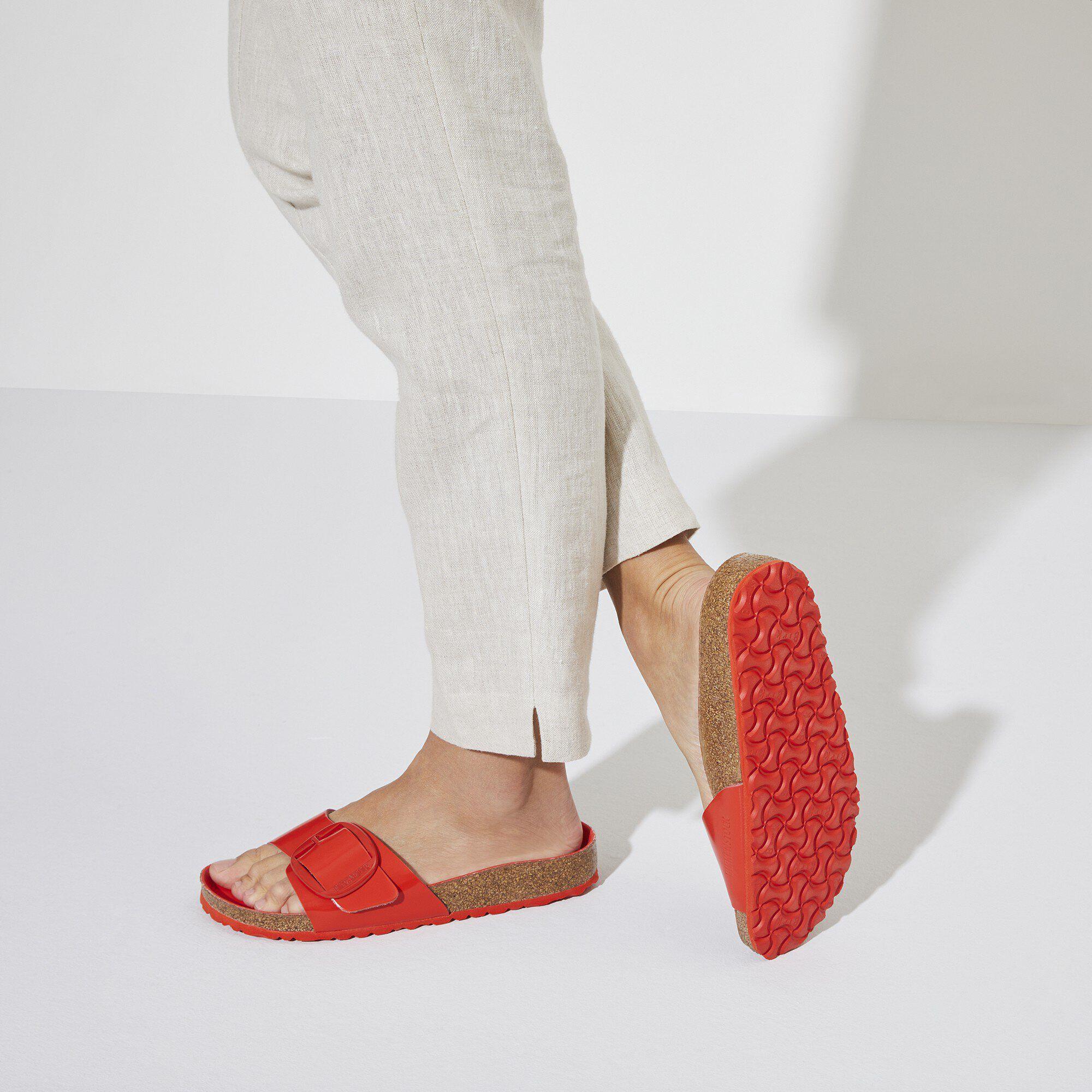 Madrid Big Buckle Natural Leather Patent High Shine Tomato Product Image