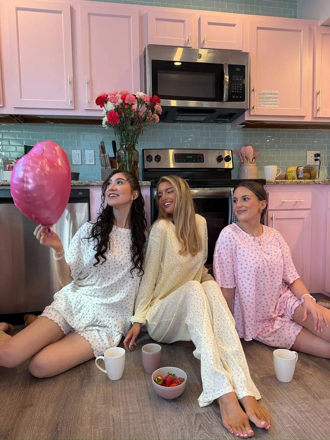 Lemon Floral Pajama Pants Product Image