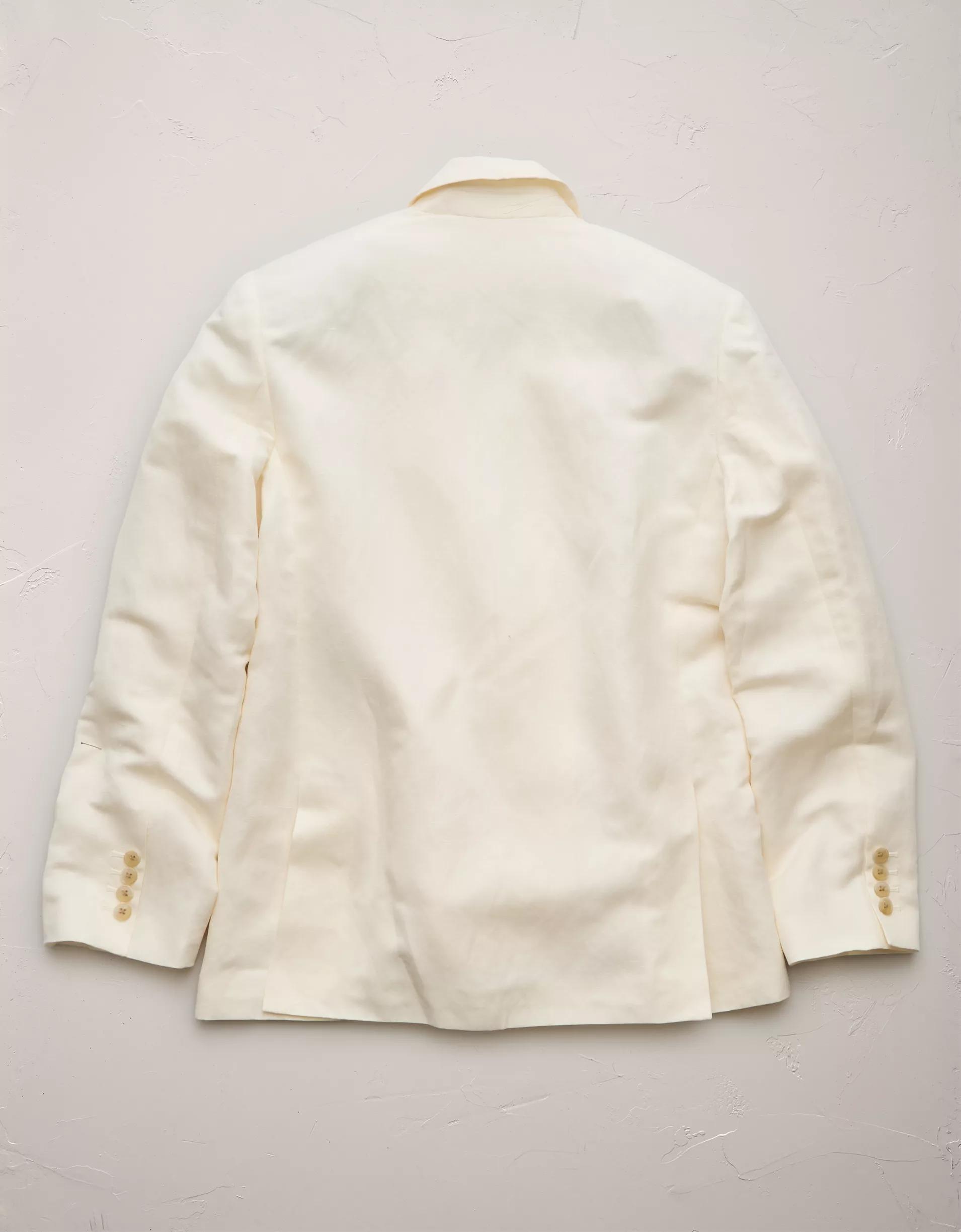 AE77 Premium Linen-Silk Blend Double-Breasted Blazer Product Image