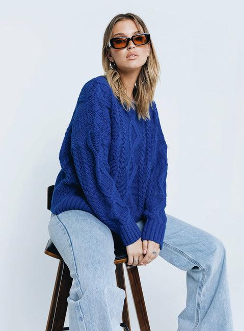 Anaya Oversized Sweater Monday Blues Product Image
