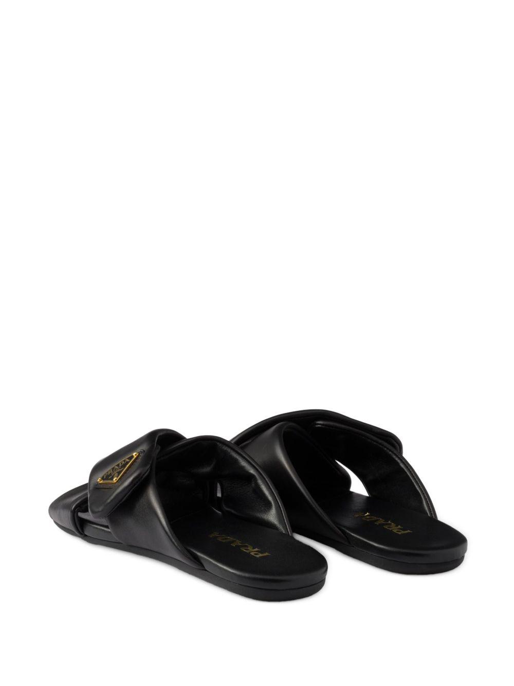 Padded nappa leather slides Product Image