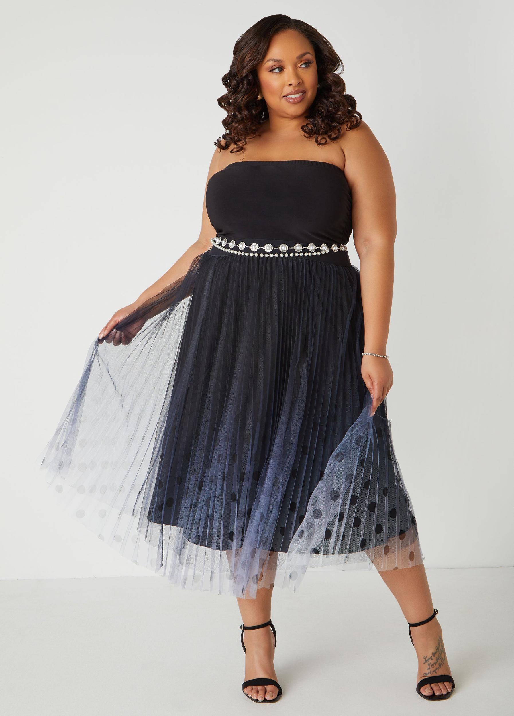 Ombre Polka Dot Midaxi Skirt Product Image