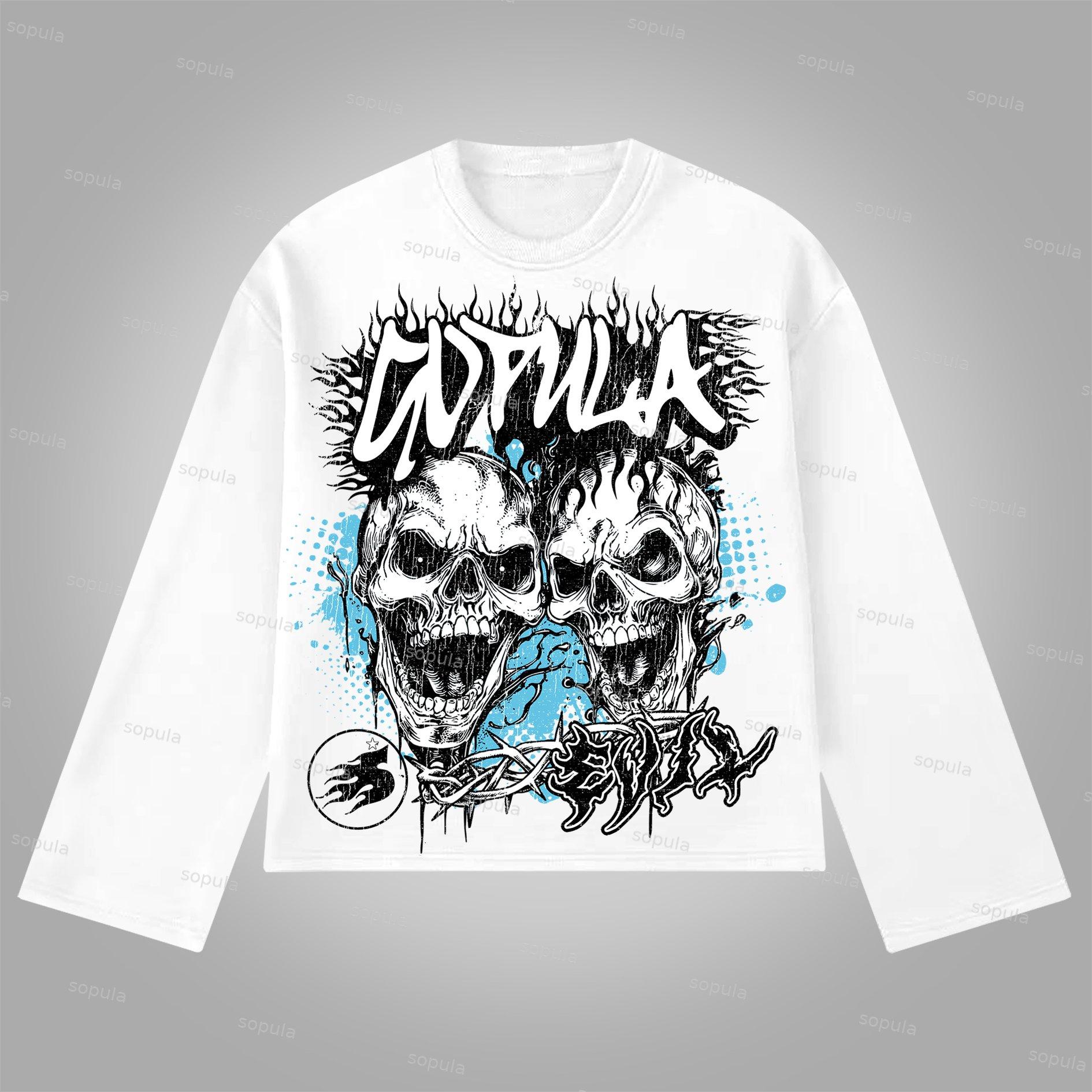 Sopula You Better Know Evil Skull Graphic Cotton Cotton Long Sleeve T-Shirt Product Image