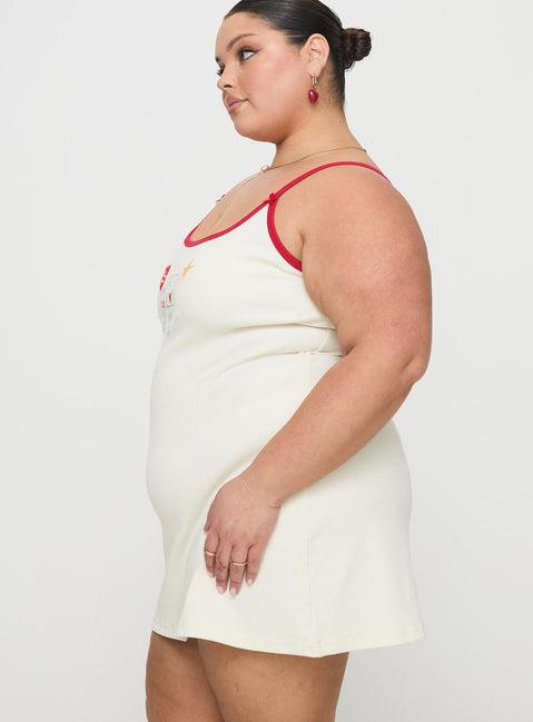 Letters Of Love Rib Sleep Mini Dress Multi Curve Product Image
