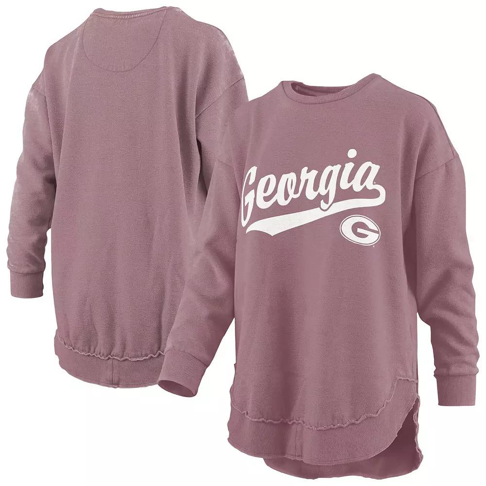Women's Pressbox Pink Georgia Bulldogs Poncho Fleece Pullover Sweatshirt,  Product Image