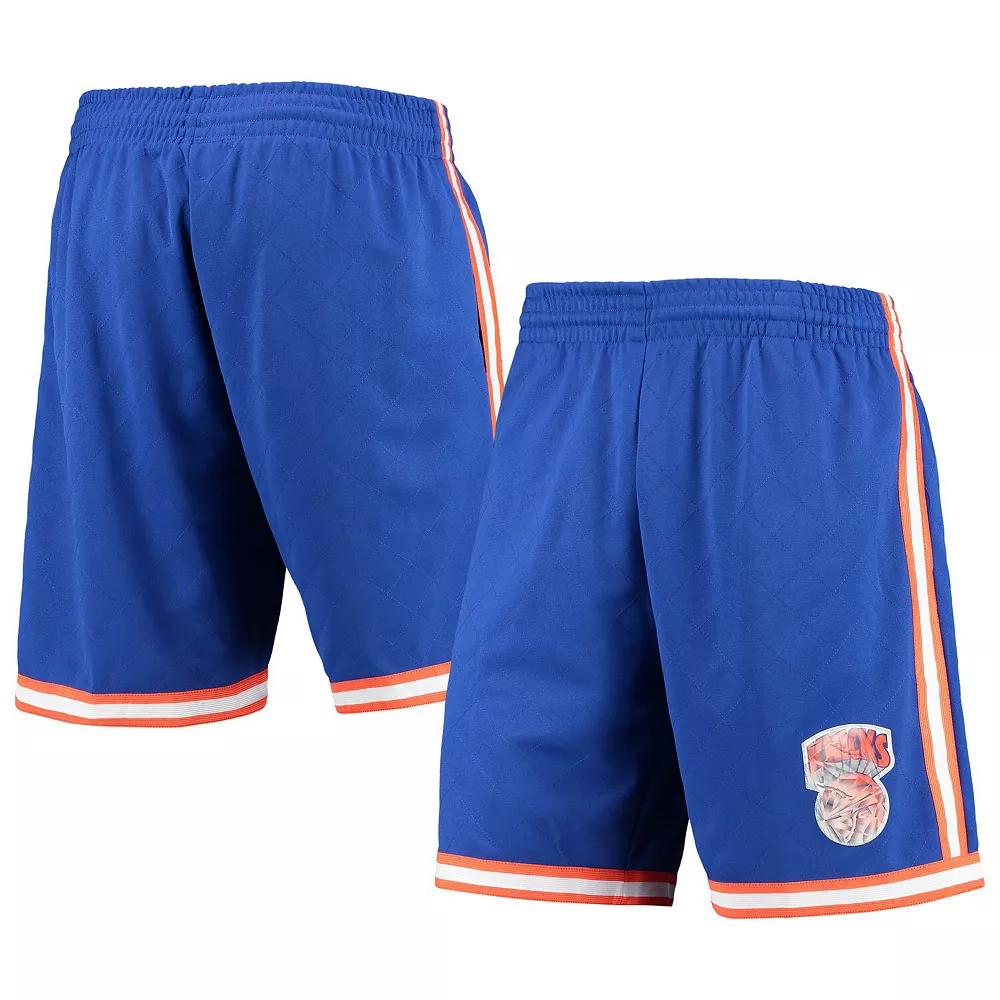 Men's Mitchell & Ness Blue New York Knicks 1991 Hardwood Classics 75th Anniversary Swingman Shorts,  Product Image
