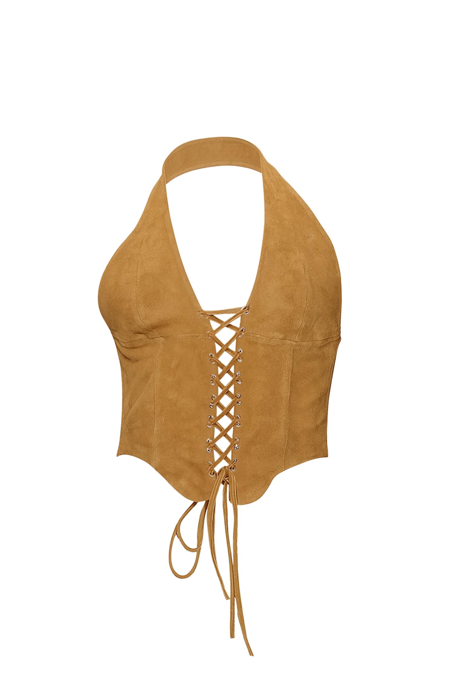 MARA CORSET - TAN SUEDE Product Image