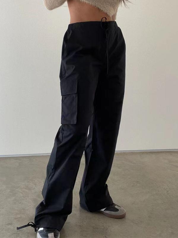 Pocket Drawstring Cargo Pants Product Image