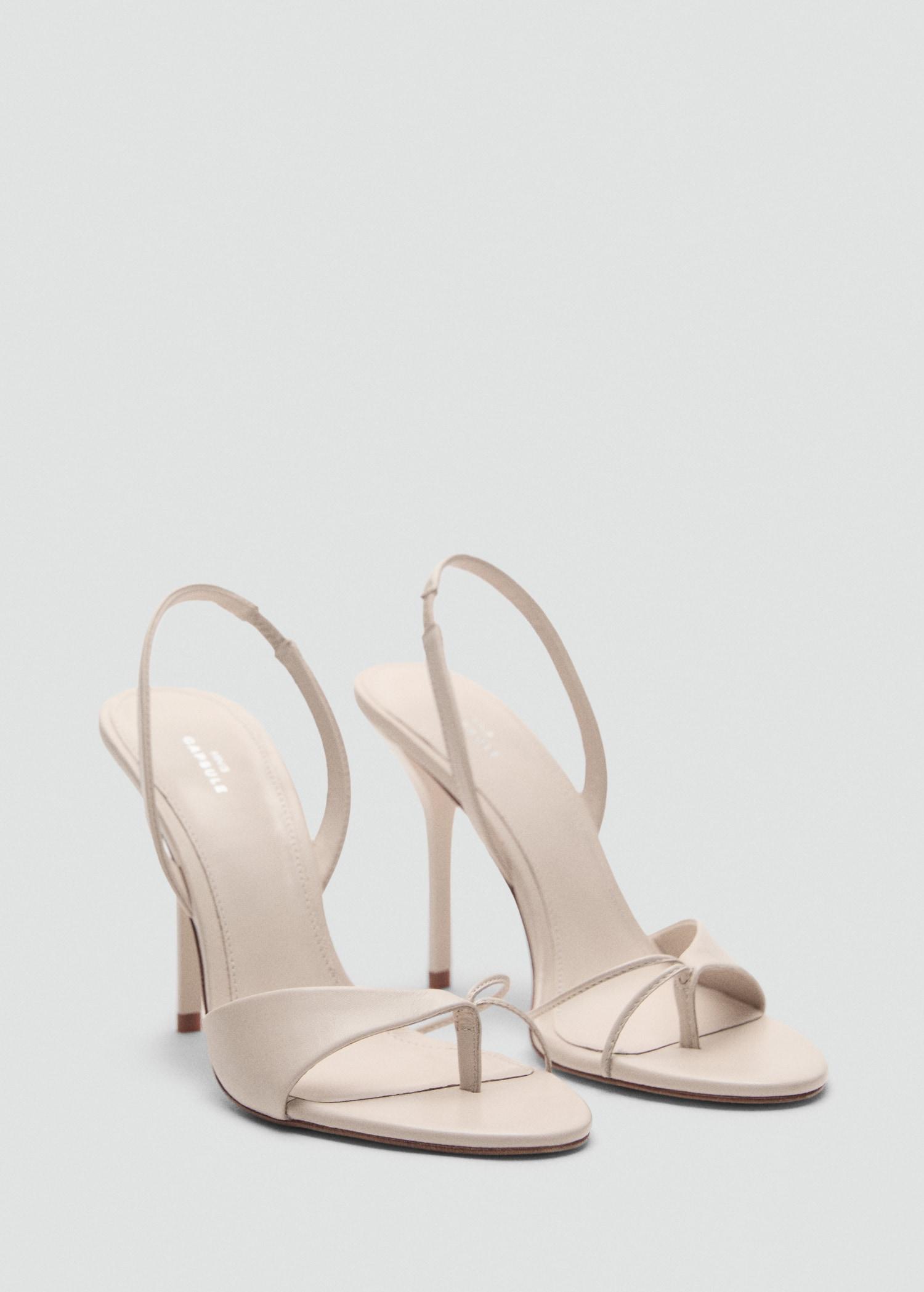 Leather sandals with contrasting heels - Women | MANGO USA Product Image