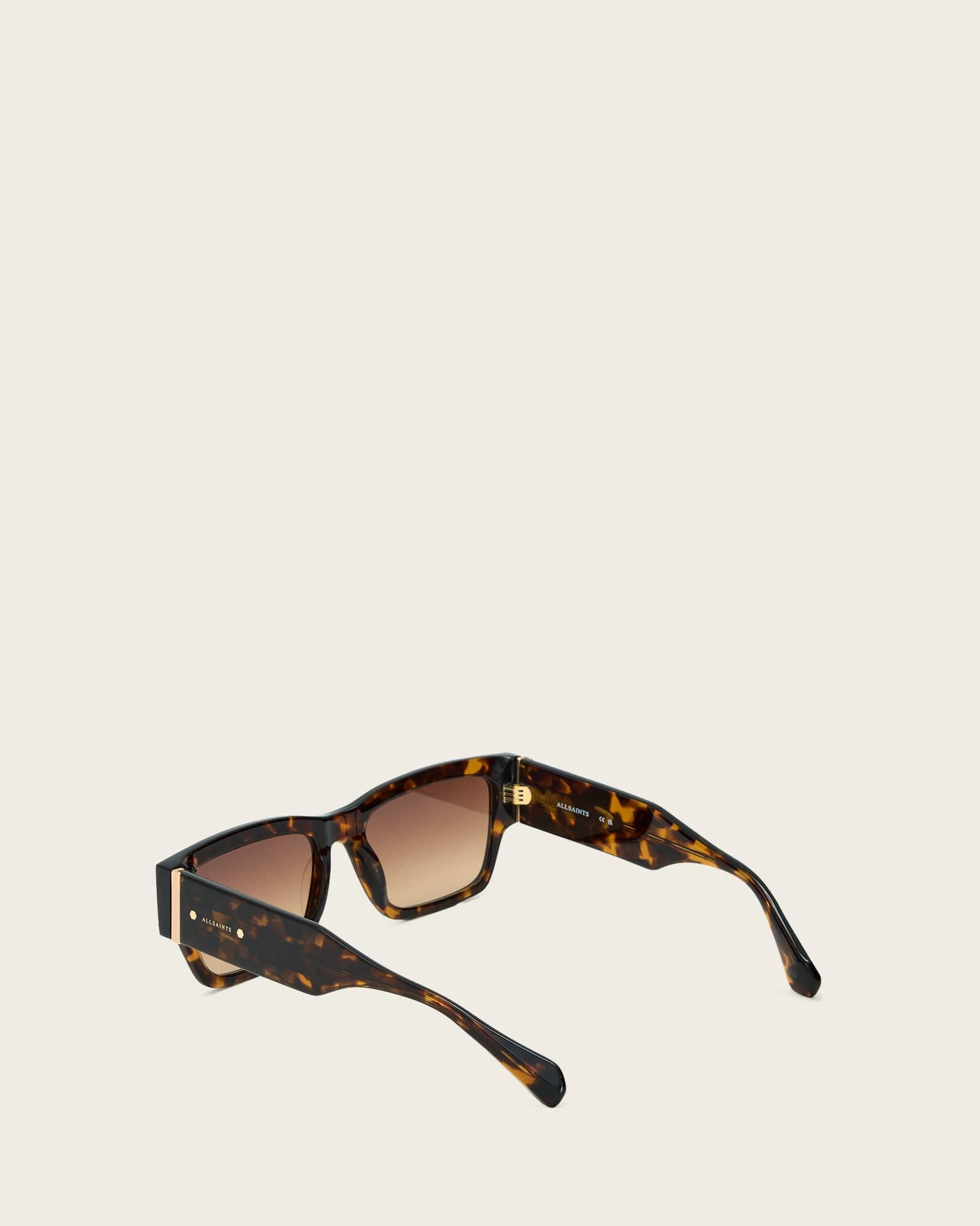 Suki Square Framed Sunglasses GLOSS BLACK | ALLSAINTS US Product Image