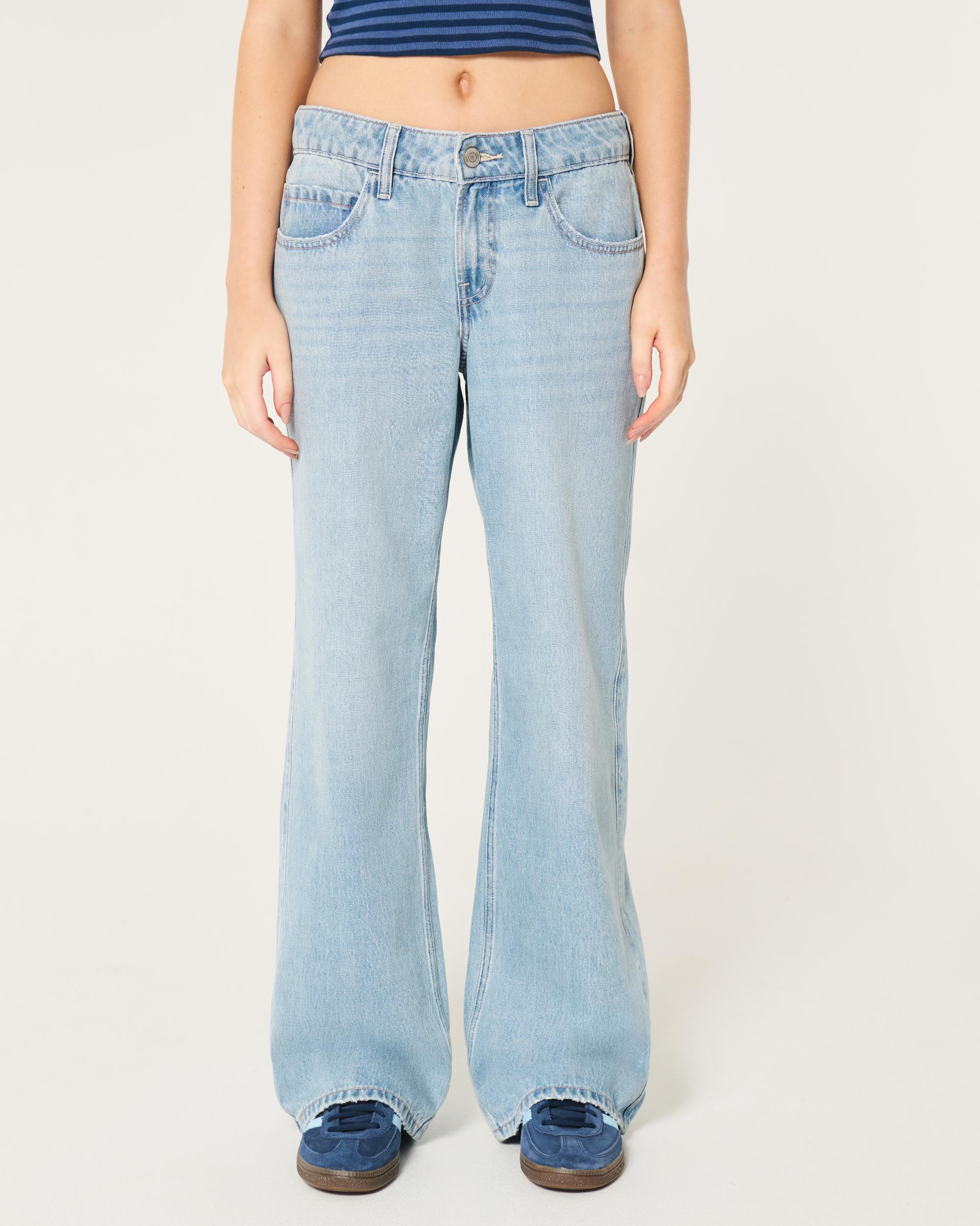 Low-Rise Medium Wash Baggy Jeans Product Image