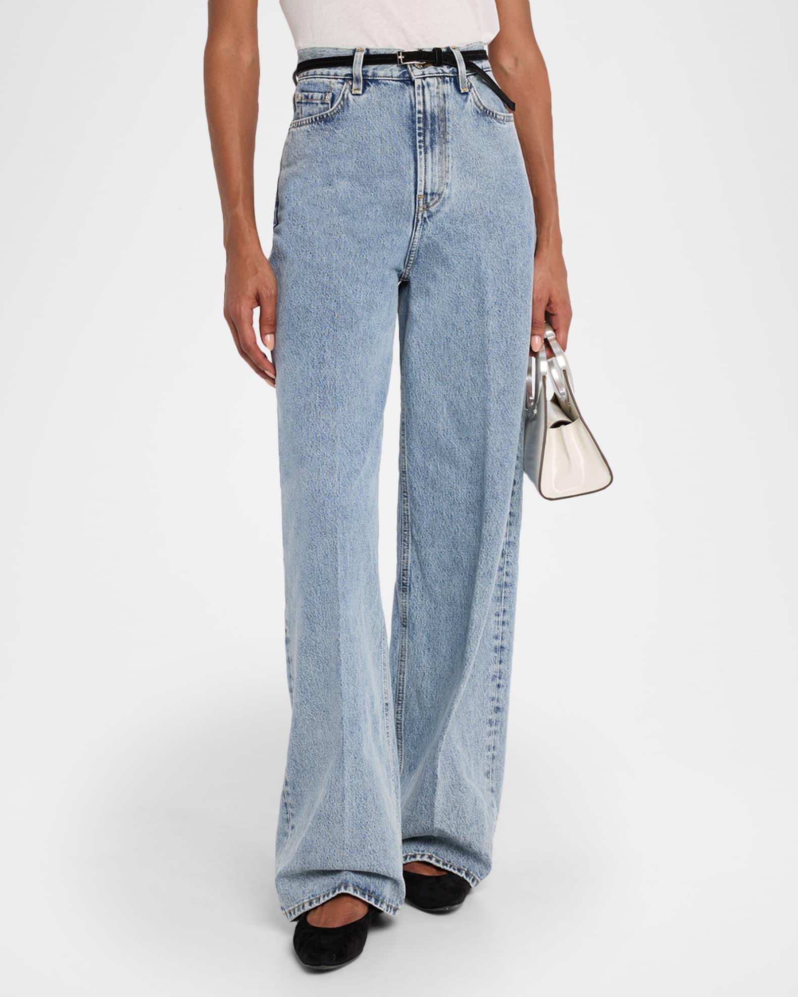 Wide-Leg Denim Pants Product Image