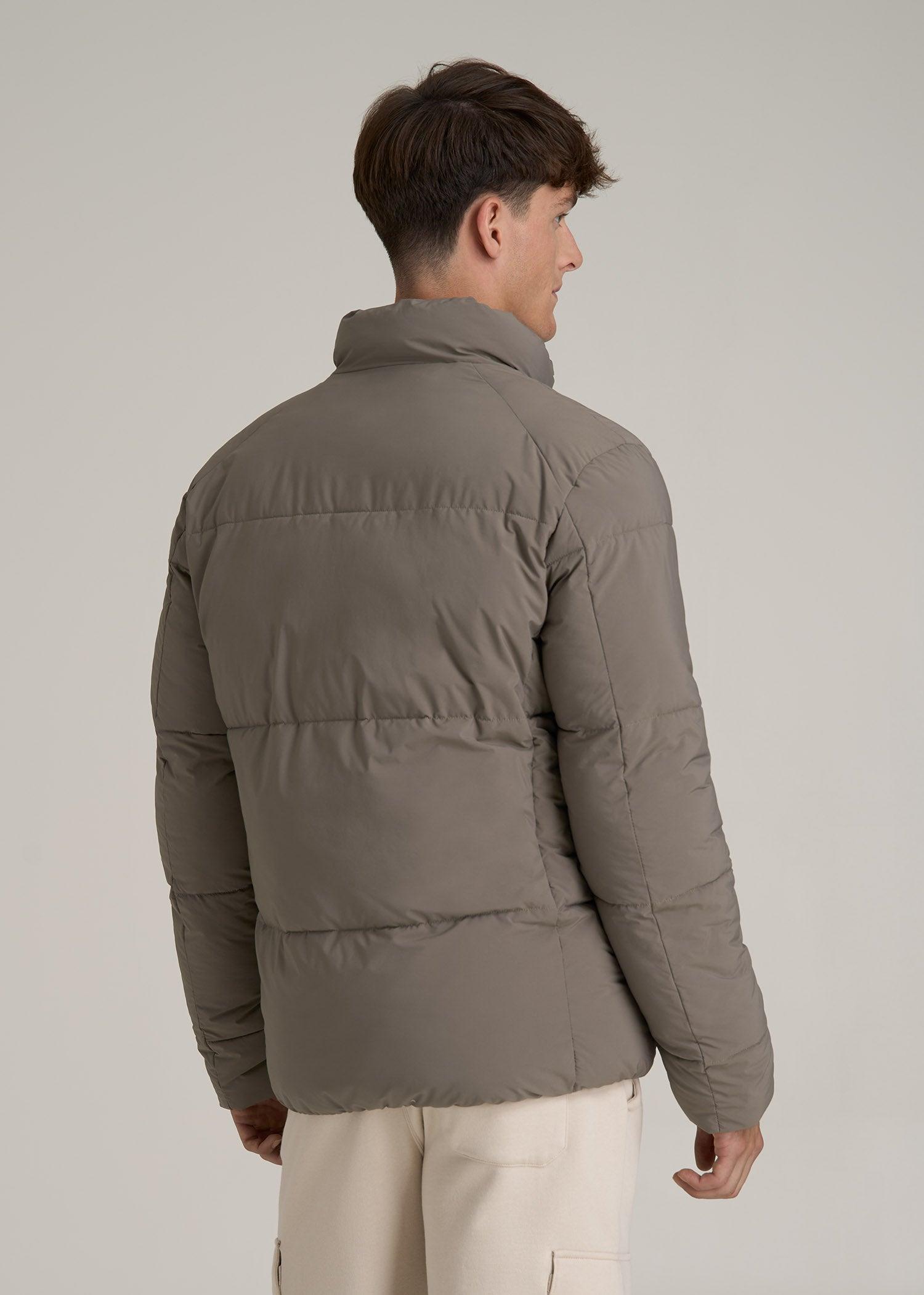 Stand Collar Puffer Coat Jacket for Tall Men in Portobello Male Product Image