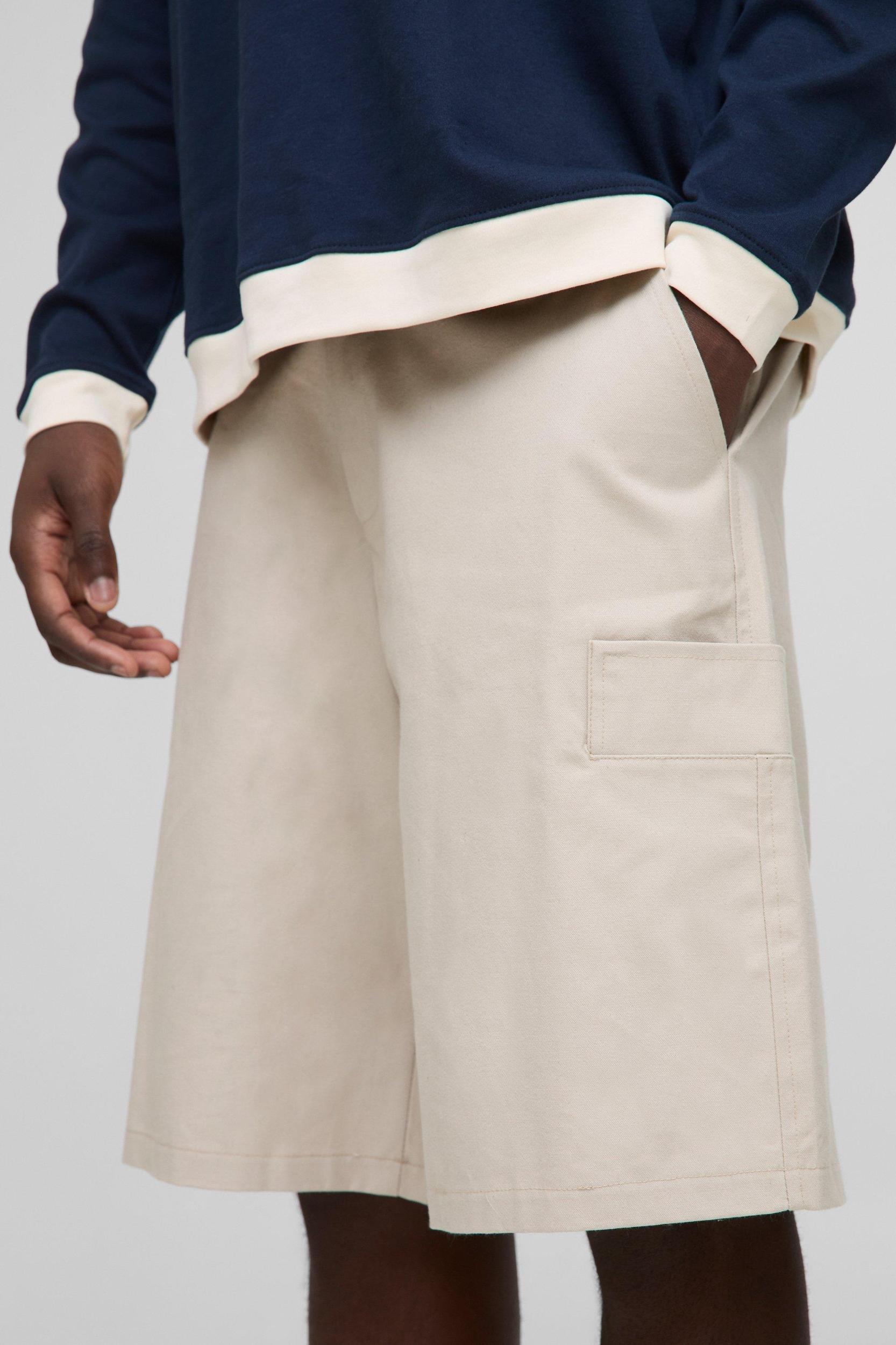 Bermuda Canvas Cargo Shorts | boohooMAN USA Product Image