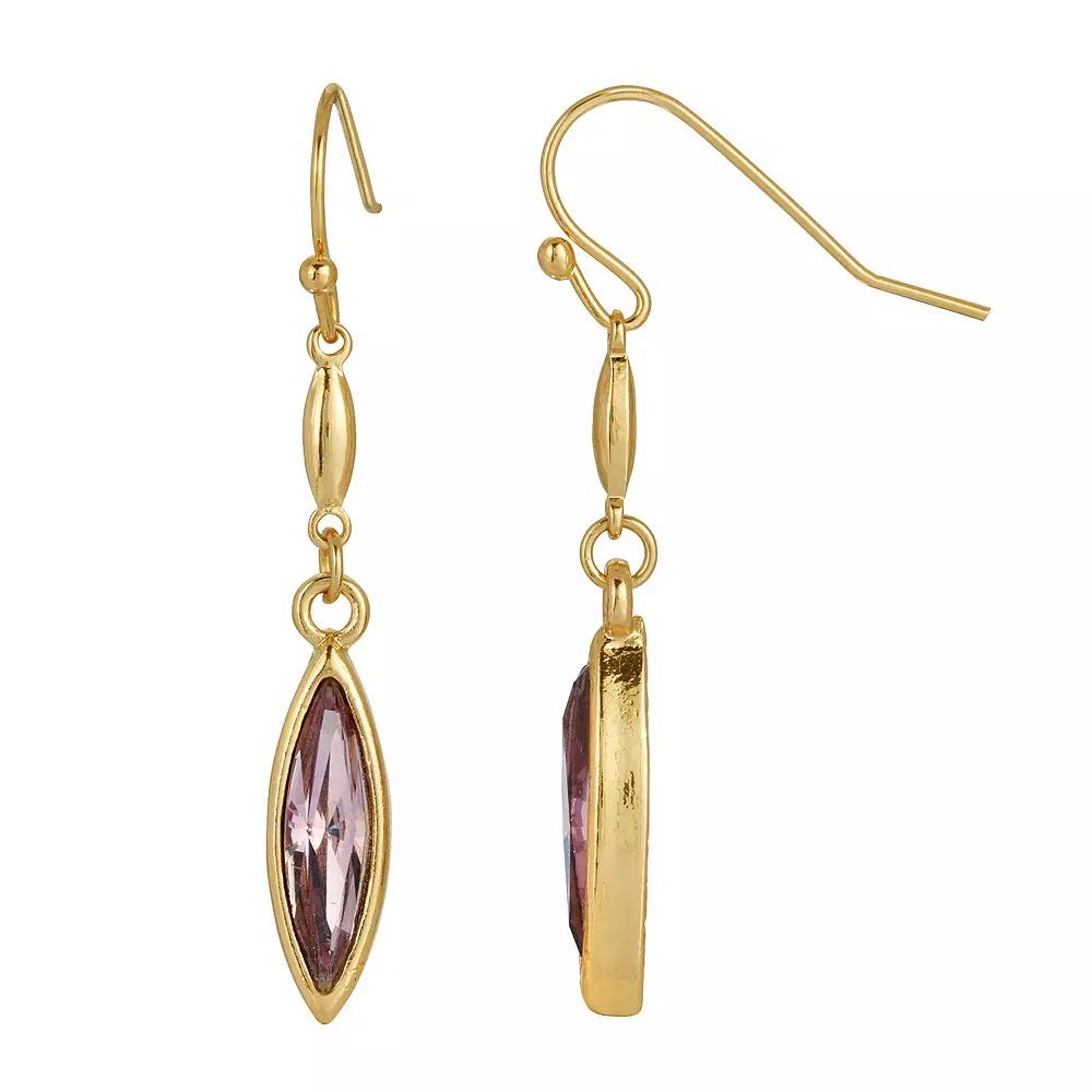 1928 Gold Tone Round Engraved Drop Earrings, Womens Product Image