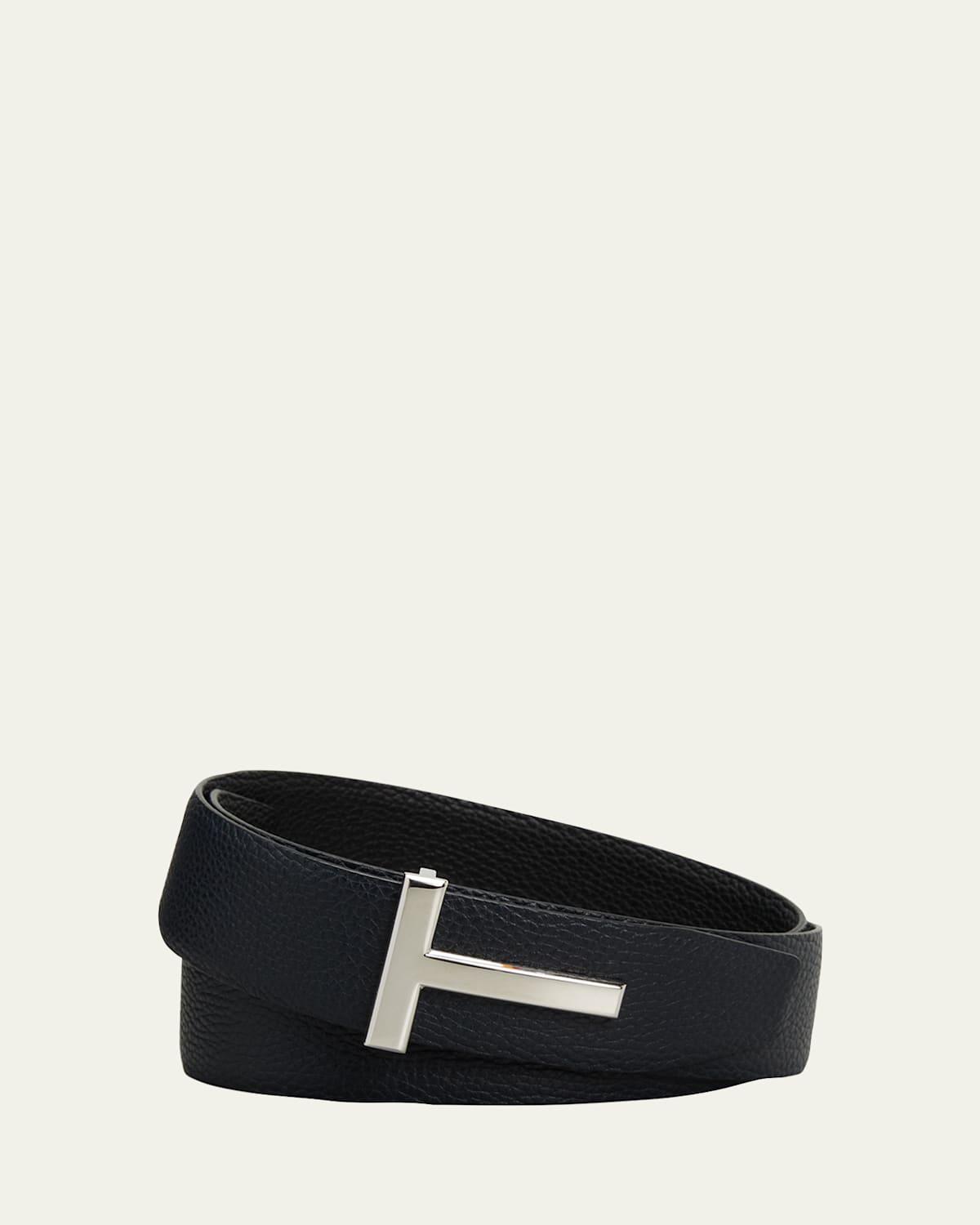 Mens Signature T Reversible Leather Belt Product Image