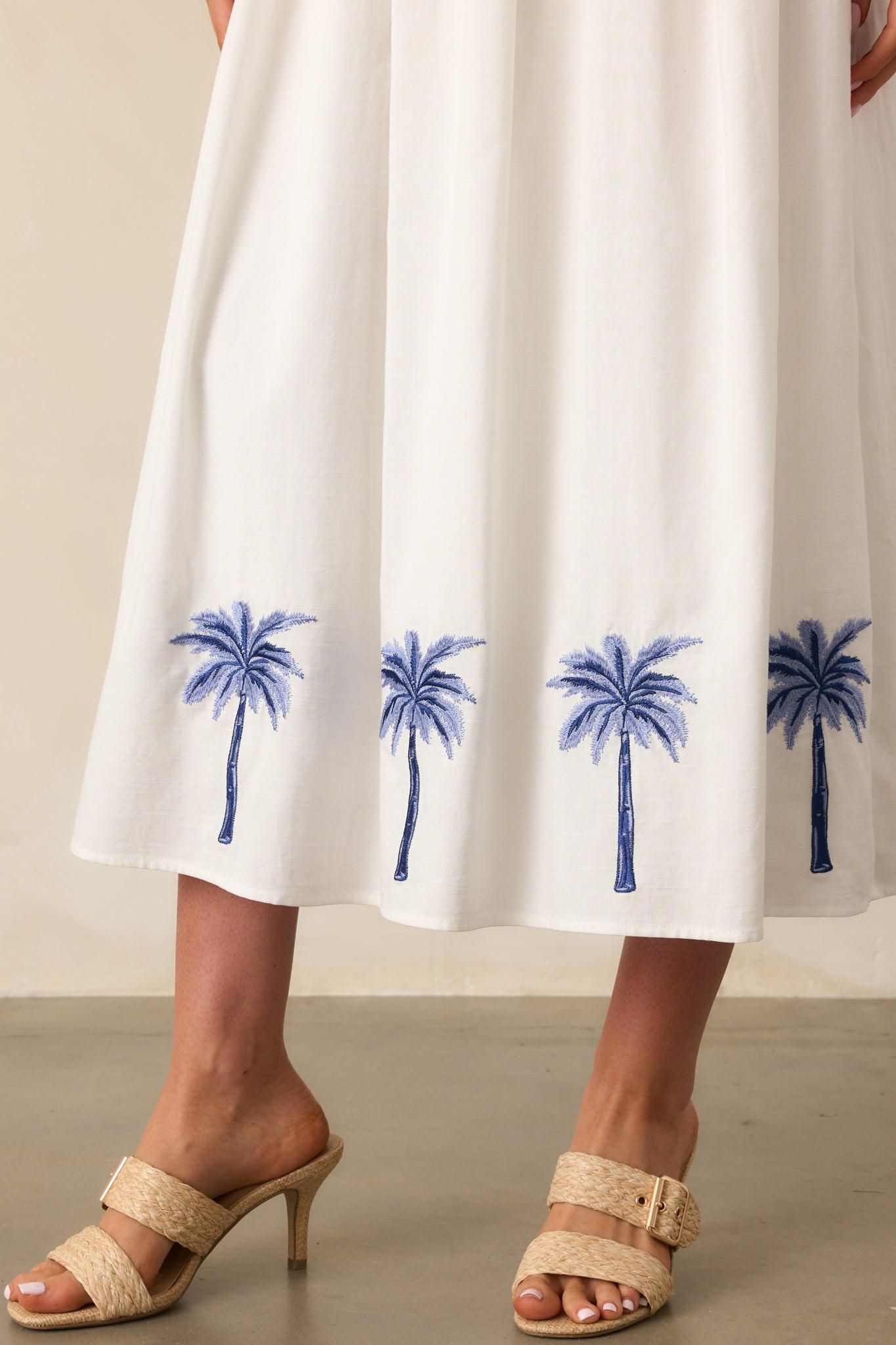 MINKPINK White Isadora Embroidered Midi Dress Product Image