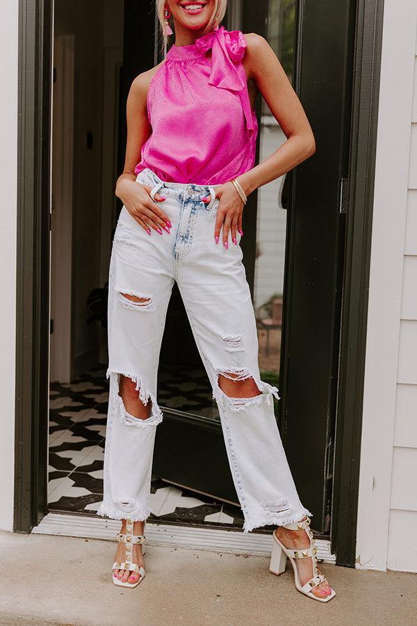 The Issey High Waist Distressed Straight Leg Jean Product Image