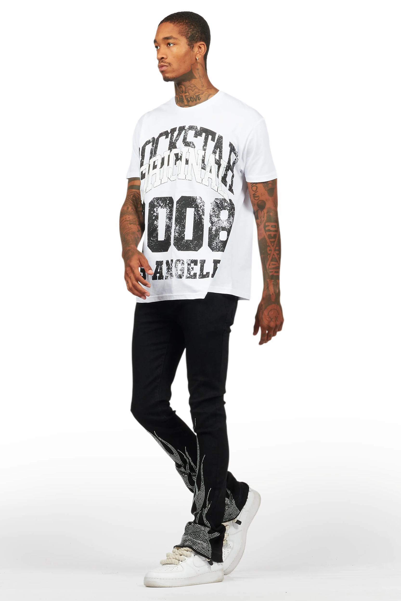 Samba Black Rhinestone Stacked Flare Jean Male Product Image