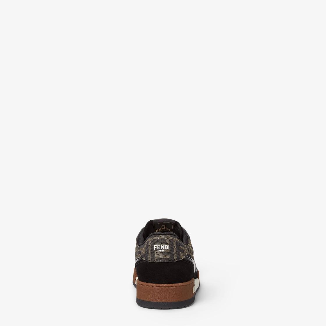Fendi Match SneakersBrown FF jacquard and black suede fabric low-tops Product Image