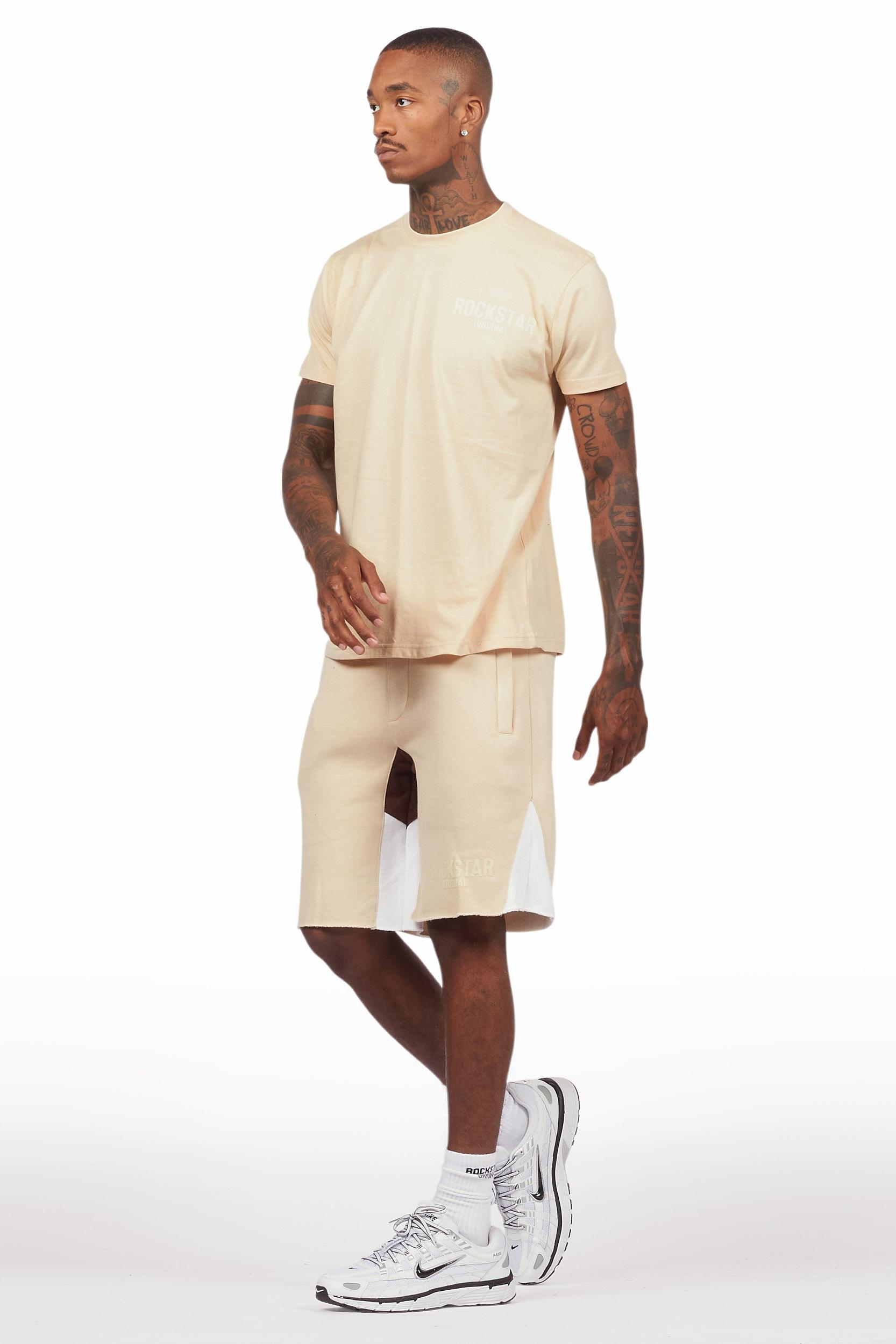 Sana Beige Relaxed T-Shirt/Short Set Male Product Image