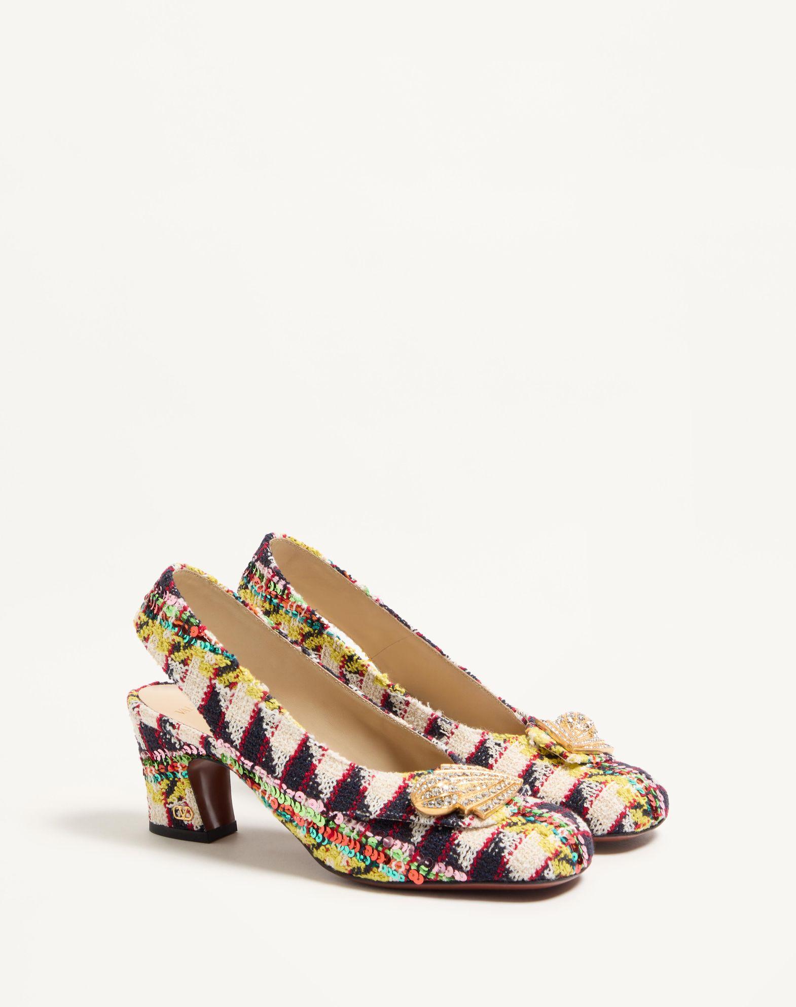 Adamantine Slingback Pumps In Tweed 60Mm Product Image