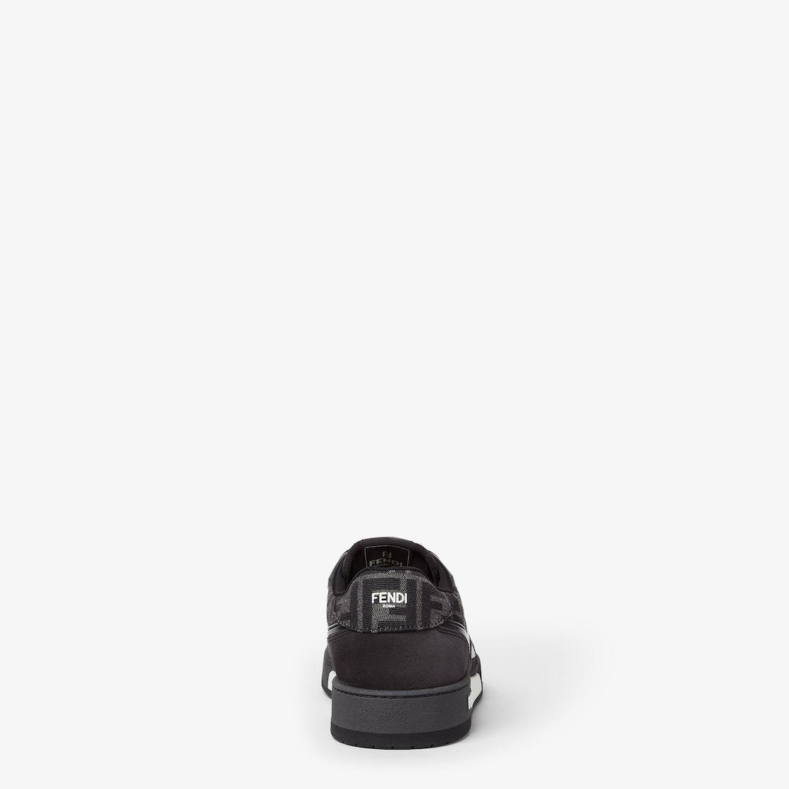Fendi Match SneakersBlack FF jacquard and gray suede low-tops Product Image