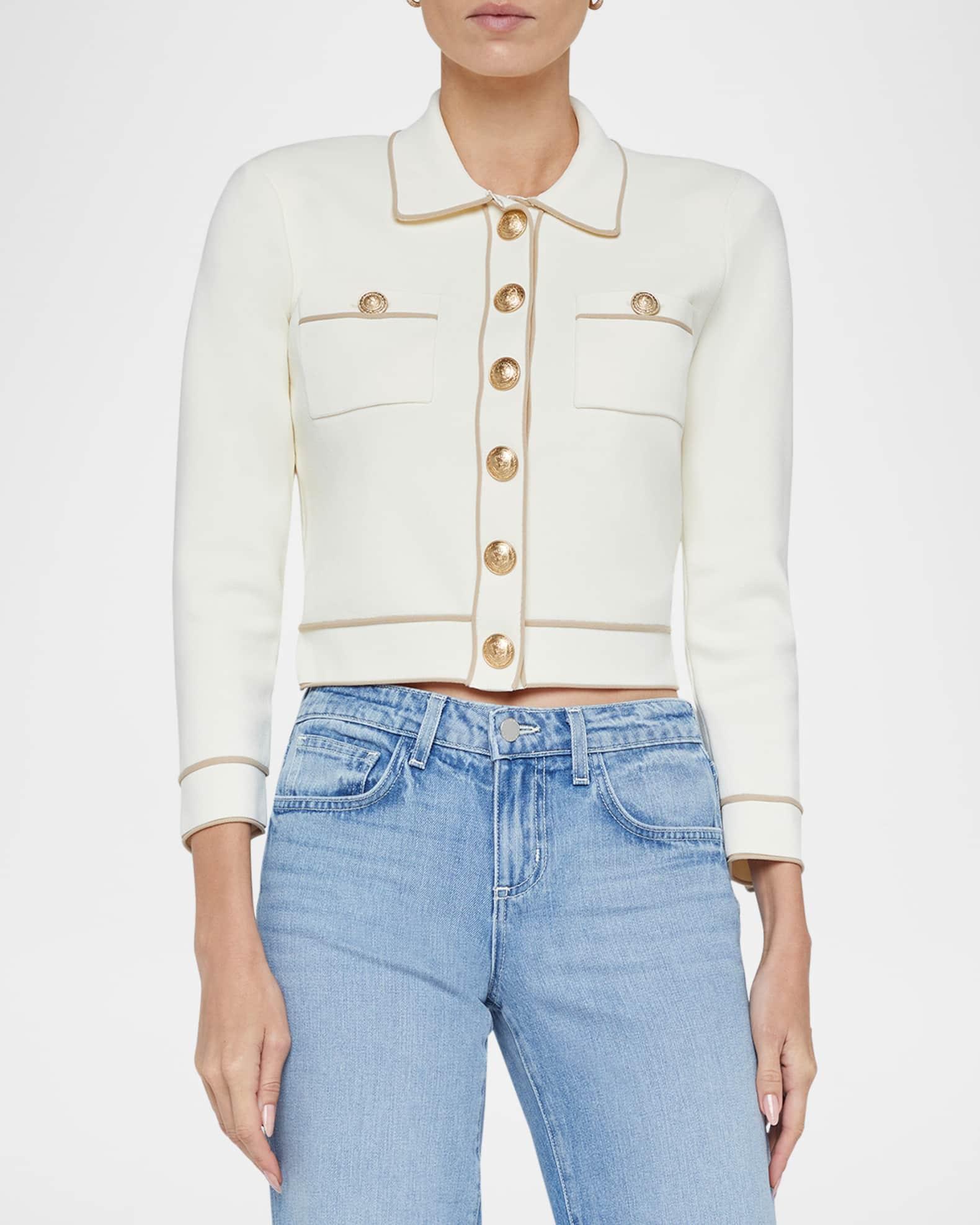 Neo Contrast-Trim Cropped Cardigan Product Image