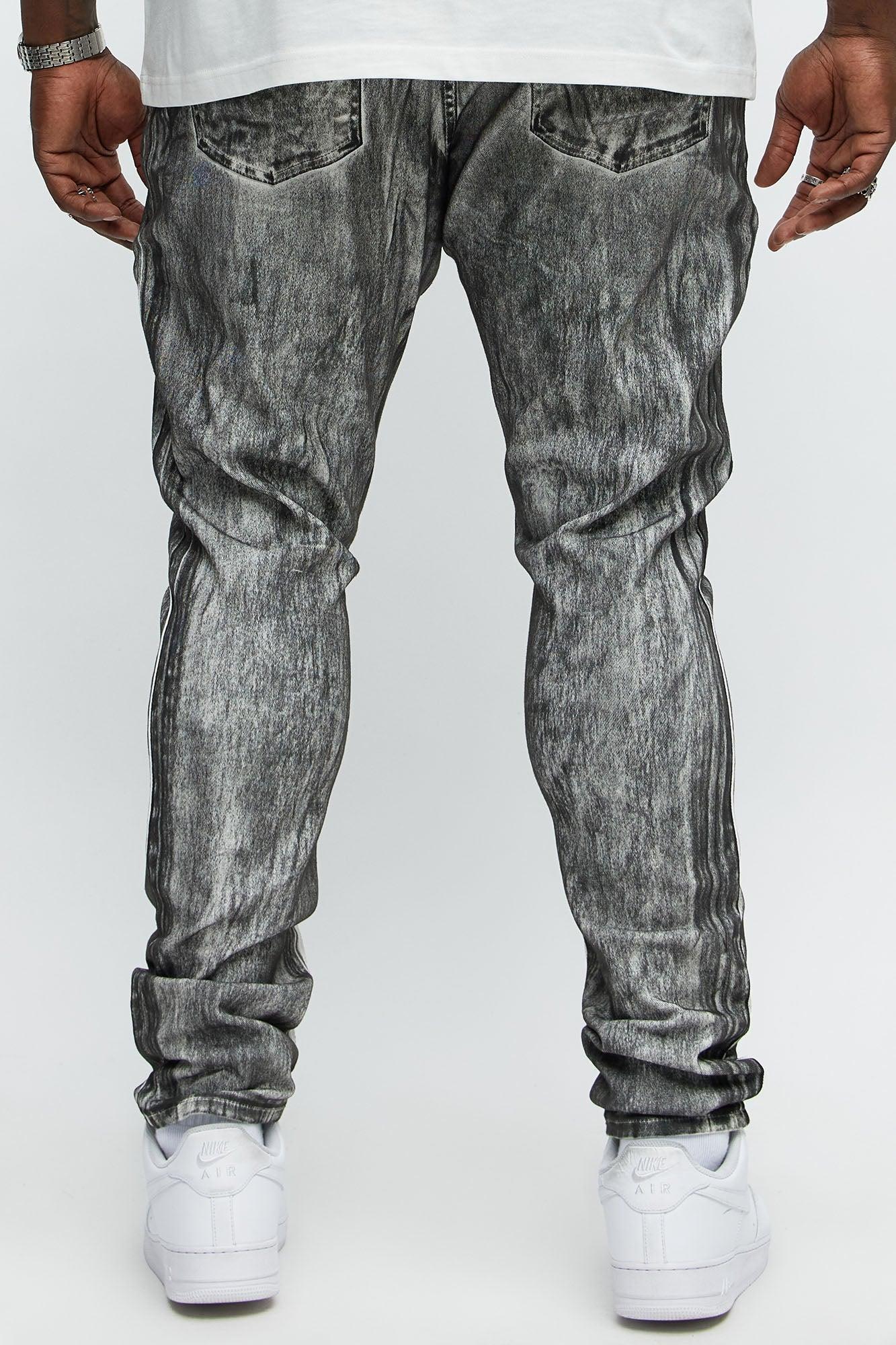 Stick Around Stacked Skinny Jeans - Grey/Smoke Male Product Image