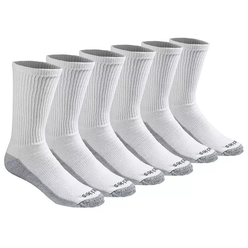 Dickies Men's Big & Tall Moisture Control Crew Socks 6pk - White 12-14 Product Image