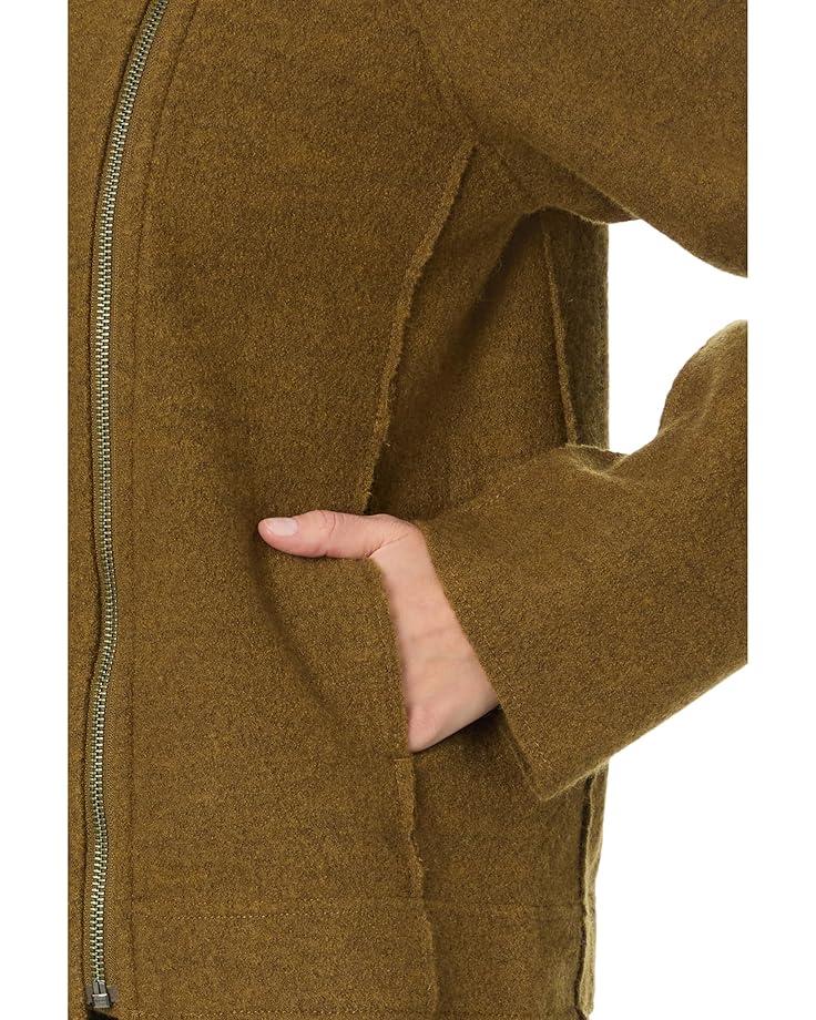 Lightweight Boiled Wool Stand Collar Jacket With Pockets Product Image