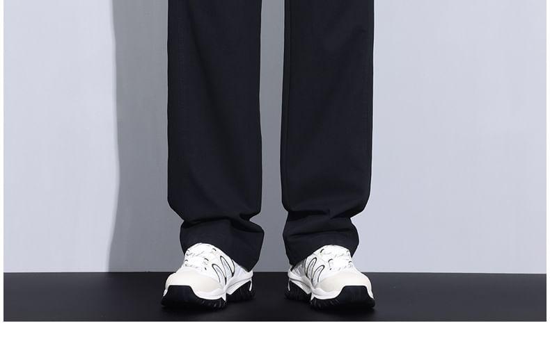 Drawstring Waist Lettering Loose Fit Pants Product Image